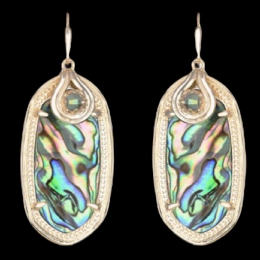 Kendra Scott Porter Gold Drop Earrings in Abalone